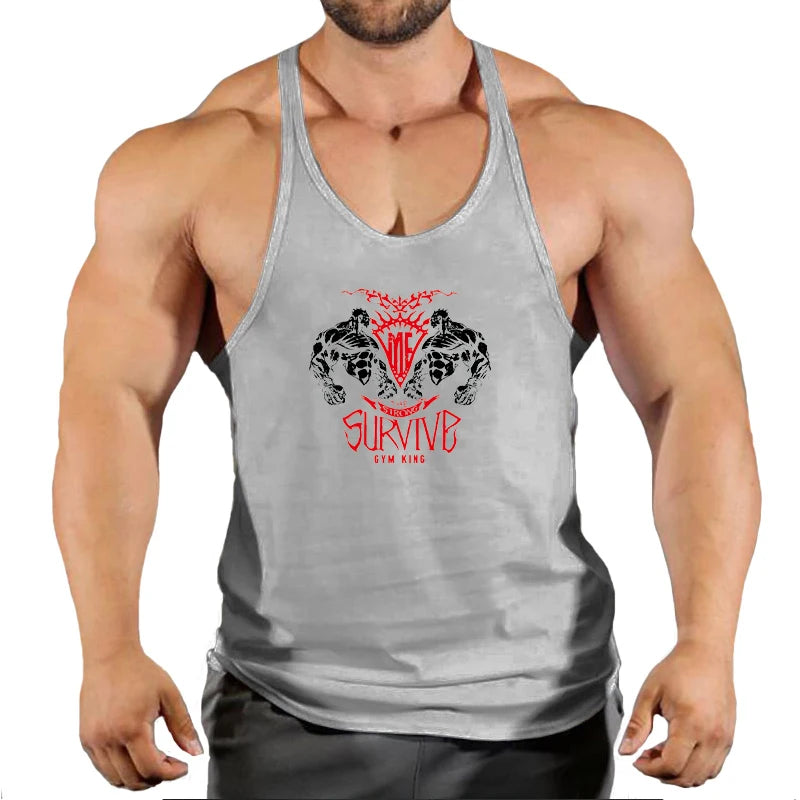 Stringer Singlet Men Fitness Clothing Gym Clothes for Men Men's Singlets Gym Shirt Man Sleeveless Sweatshirt Vests Bodybuilding