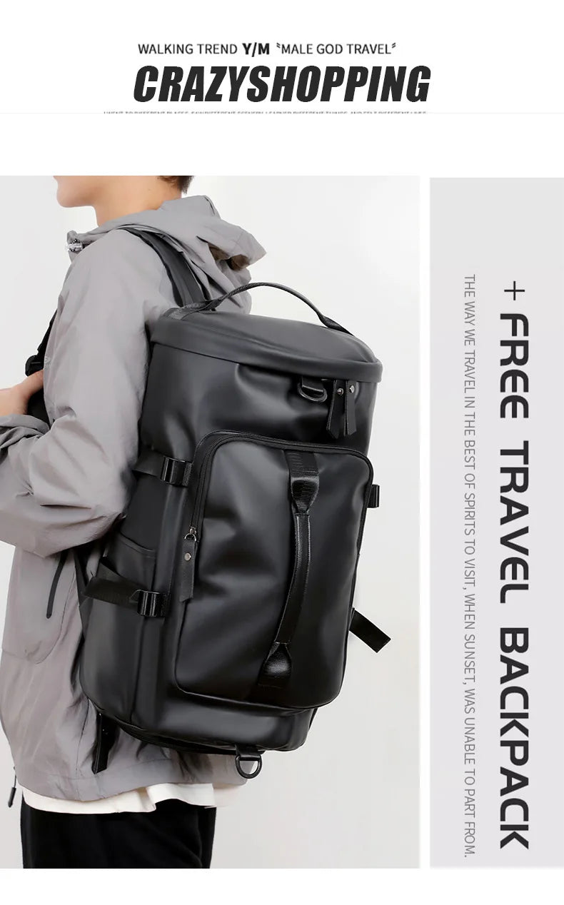 Sports Backpack, Large-Capacity Cylindrical Gym Bag, Unisex Training Bag, Dry and Wet Separation Handbag, Multi-Purpose Water-Repellent Travel Bag, Single Shoulder Crossbody Bag
