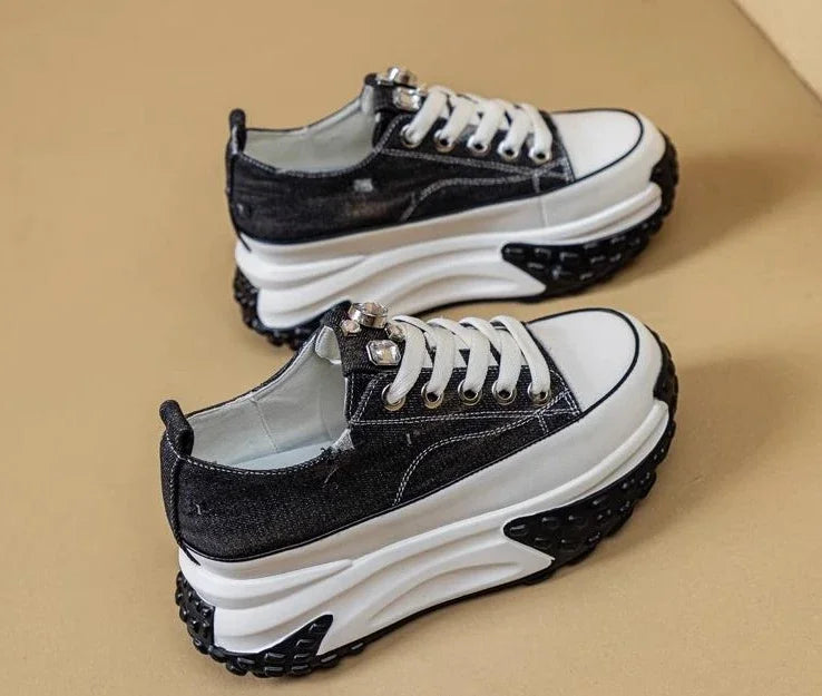 Women's Shoes High on Platform Retro Ladies Footwear Y2k Fashion Casual Light Cheap Offer Daily Routine 39 Vulcanized Shoe Deals
