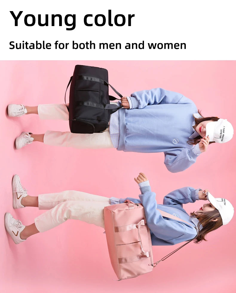 Gym Bag Men Women Training Fitness Swim Travel Luggage Handbag Yoga Shoulder Pack Shoes Storage Waterproof Dry Wet Separation