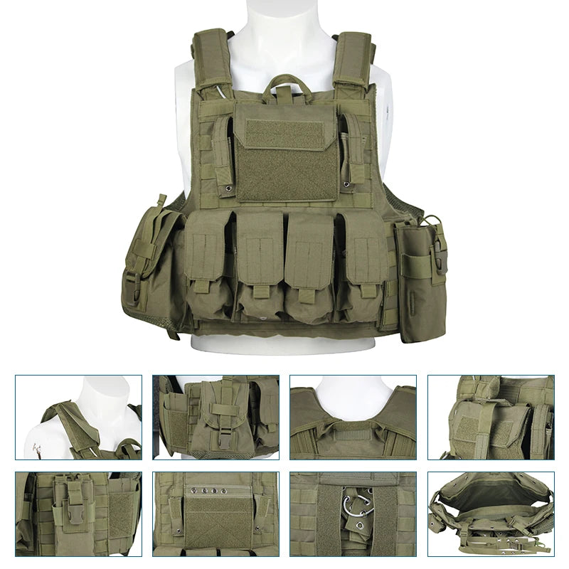 Tactical Vest Outdoor Body Armor Combat Hunting Plate Carrier Molle Vest Airsoft Training Protective Vests