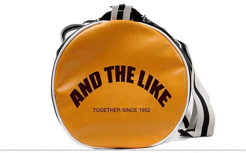 Gym Bag Men and Women Shoulder Bag Messenger Portable Training Basketball Bag Cylinder Travel Bags Sports Leather Handbag Tennis