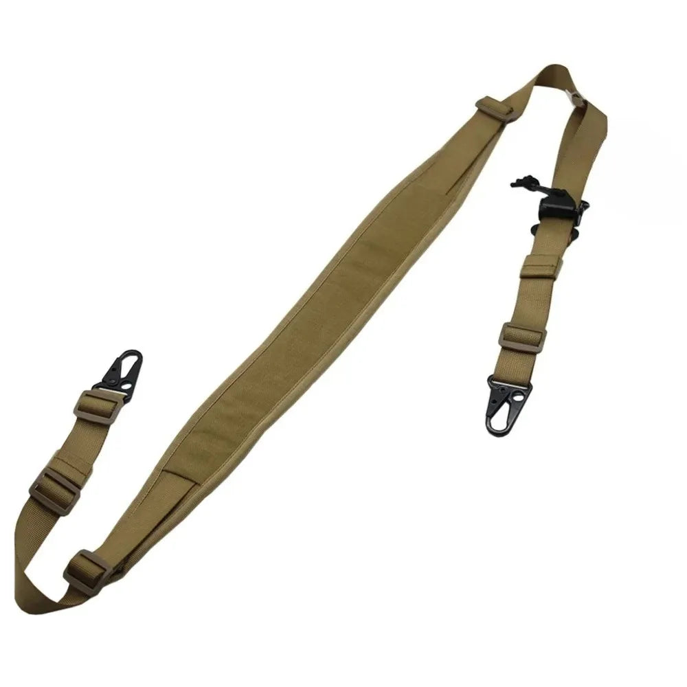 Tactical RSA Mount Padded Rifle Sling Strap Modular 1 and 2 Point 2.25 inch Wide With HK Clip Belt MAGPUL Shooting Gun Hunting