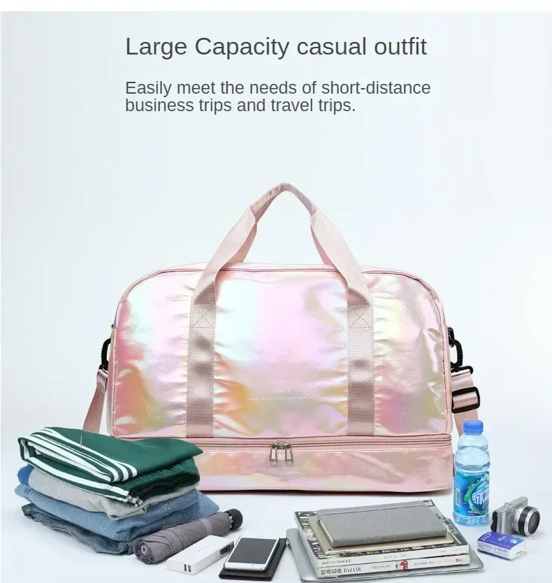 Women's gym travel bag large capacity handbag shoulder bag dry and wet separation sports fitness bag leisure luggage bag