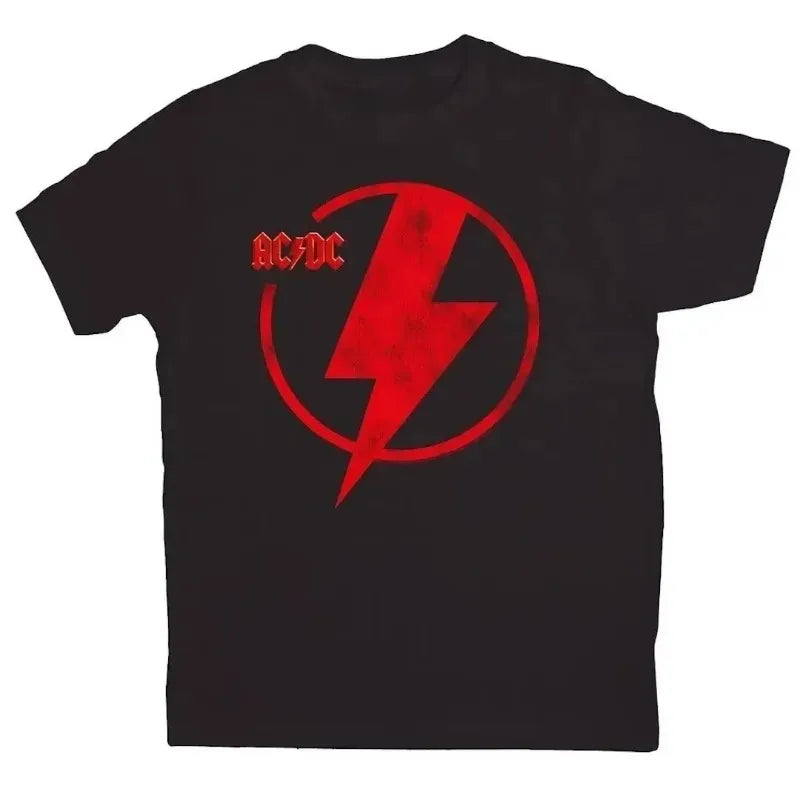 Letter ACDC Printing Summer Women T-Shirt Rock Band Graphic Clothing Men Fashion Tops Tees Female Casual Streetwear