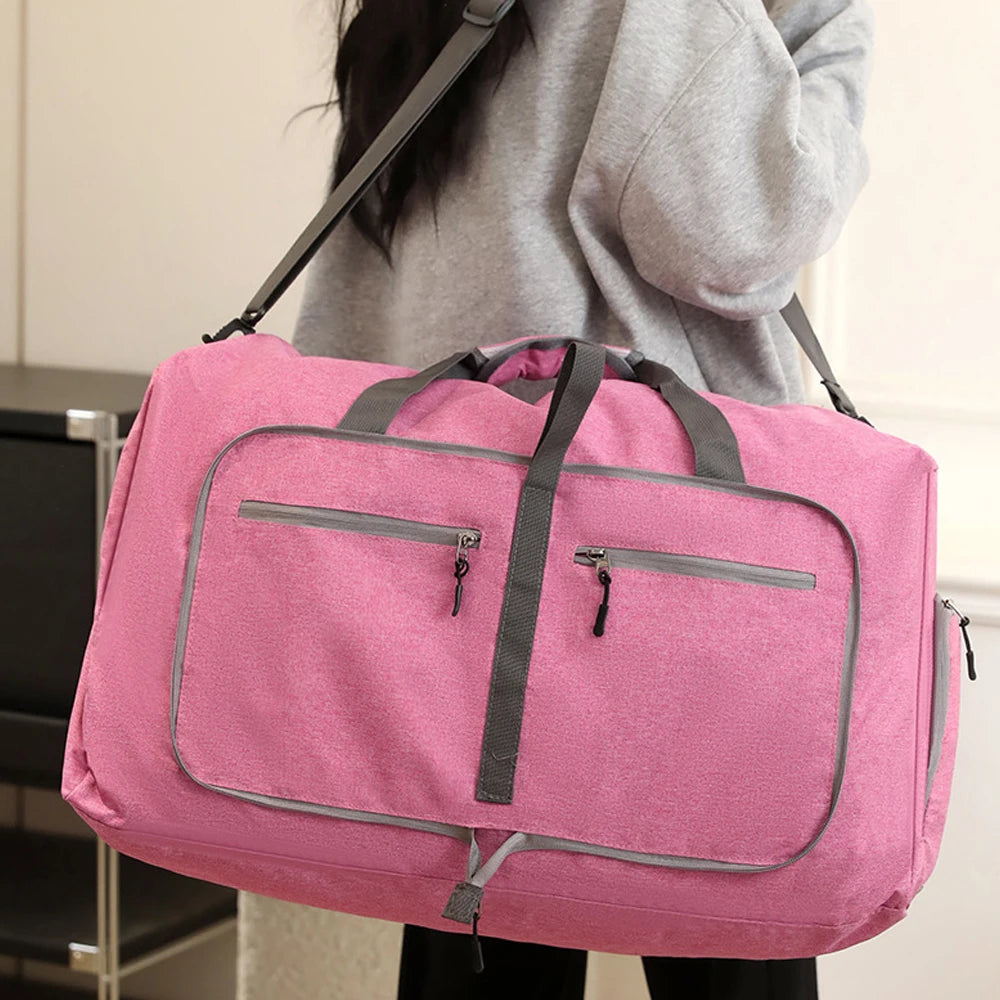 Gym Bag with Shoe Compartment Carry On Luggage Travel Bag Sports Bag Duffle Bag for Men and Women Foldable and Expandable