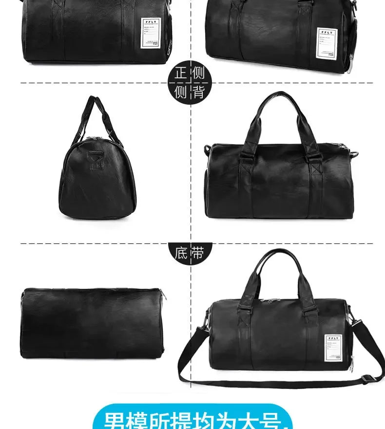 Gym Bag Leather Sports Bags Dry Wet Bags For Men Women Training for Shoes Fitness Yoga Travel Luggage Shoulder Sport Bag