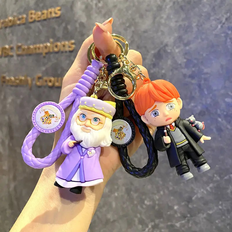 Harry Hogwarts Keychain Cute Cartoon Character Car Hanging Ornament Backpack Charm Gift for fans Kids Purse Keys Bag Decoration