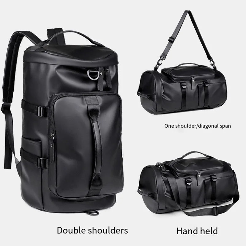 Sports Backpack, Large-Capacity Cylindrical Gym Bag, Unisex Training Bag, Dry and Wet Separation Handbag, Multi-Purpose Water-Repellent Travel Bag, Single Shoulder Crossbody Bag