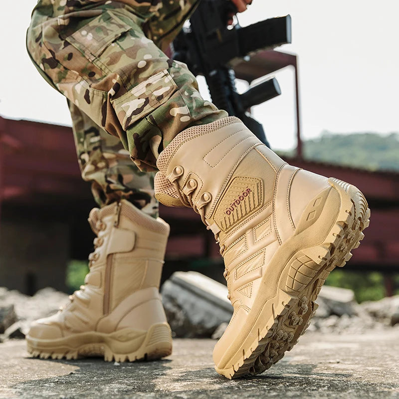 Tactical Outdoor High - Top Military Boots,Anti - Slip And Wear - Resistant Combat Boots,Adapt To Complex Terrains