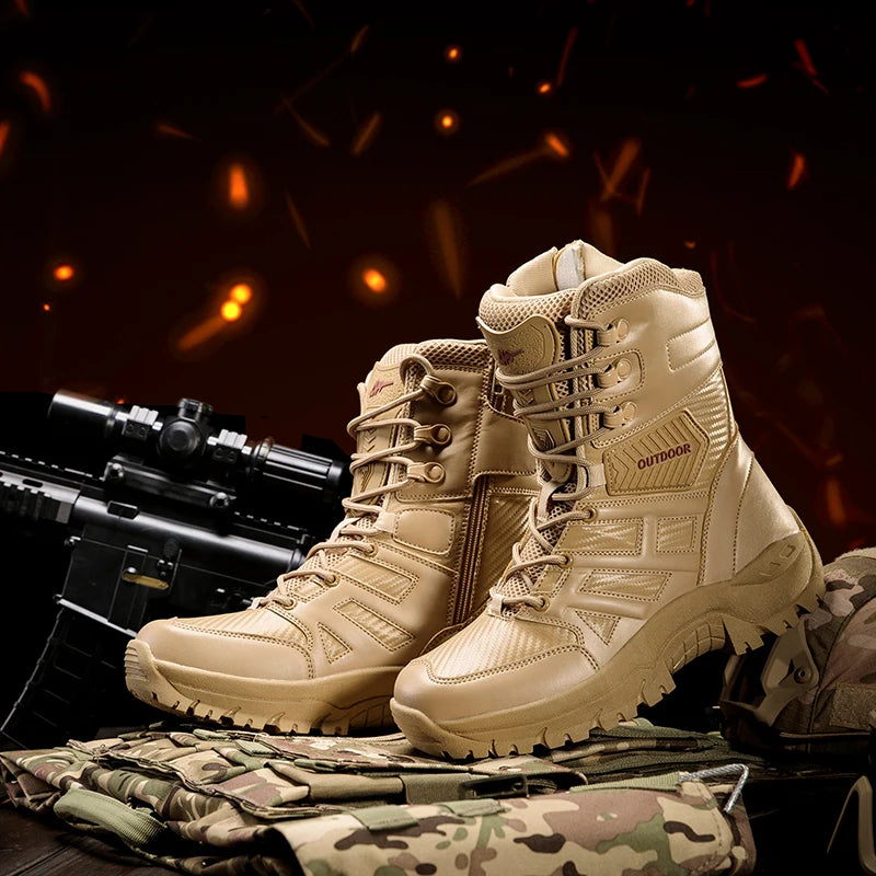 Tactical Outdoor High - Top Military Boots,Anti - Slip And Wear - Resistant Combat Boots,Adapt To Complex Terrains