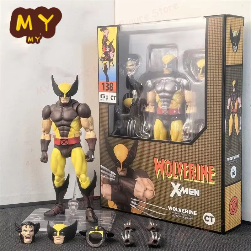 New CT Toys Mafex 96 Wolverine Figure Brown Comic X-Men Action Figure Mafex 138 Shf Anime Figurine Ko Model Toy Gifts