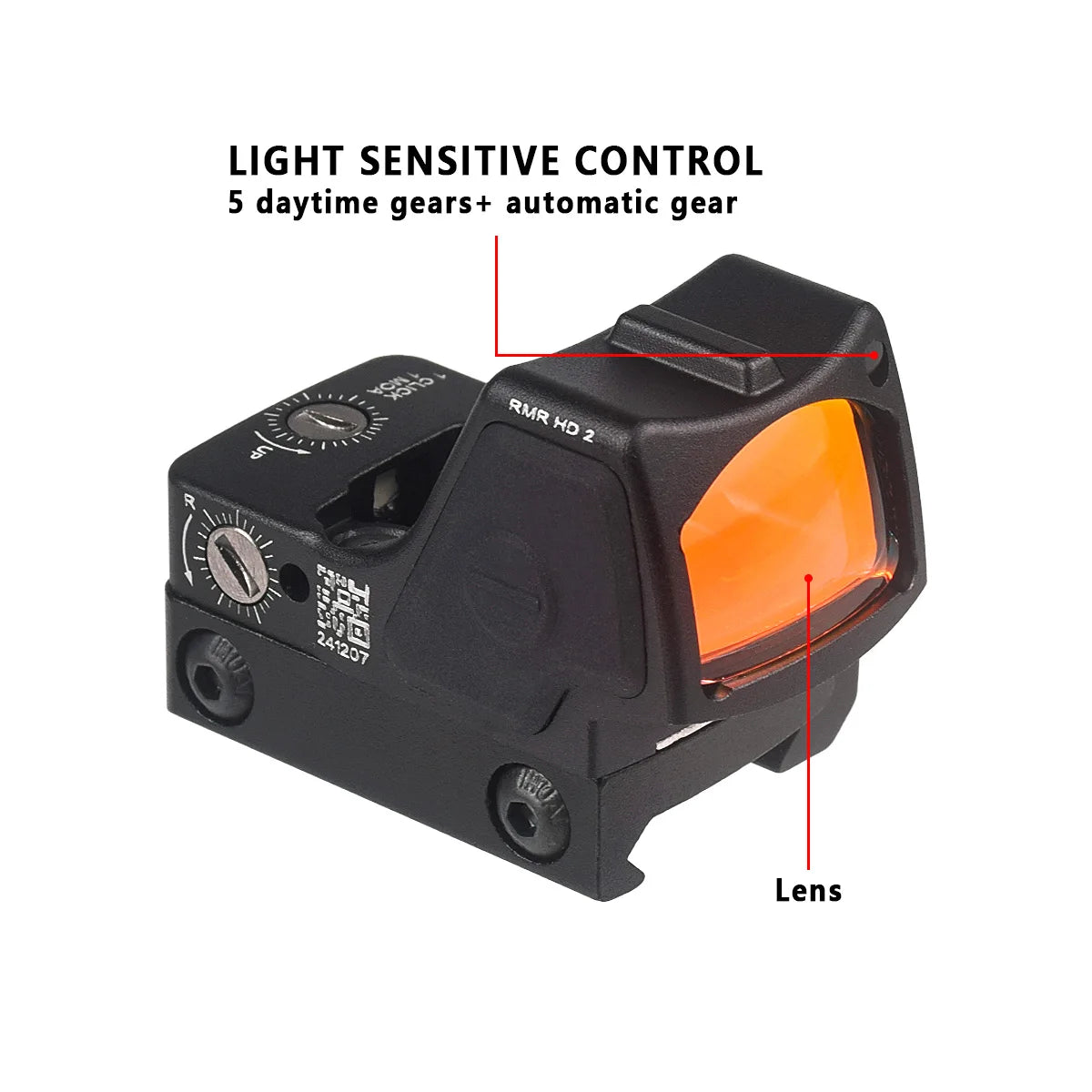 Red Dot Sight Scope RM-CC Mini Red Dot Tactical Optics Riflescope Fit 20mm Rail RMT Rifle Sight Hunting Metal-RM-HD Laser Gk