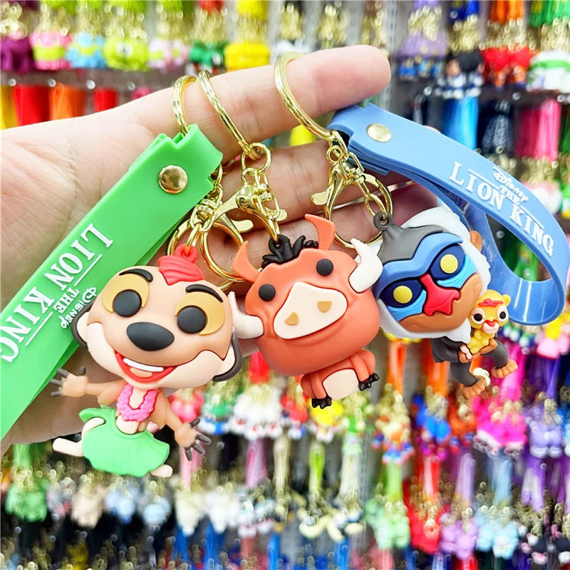 New Cartoon Anime Disney Keychain Mickey Mouse Minnie Lilo & Stitch Keyring Key Chain Car Pendant Kids Toys Gift Wholesale