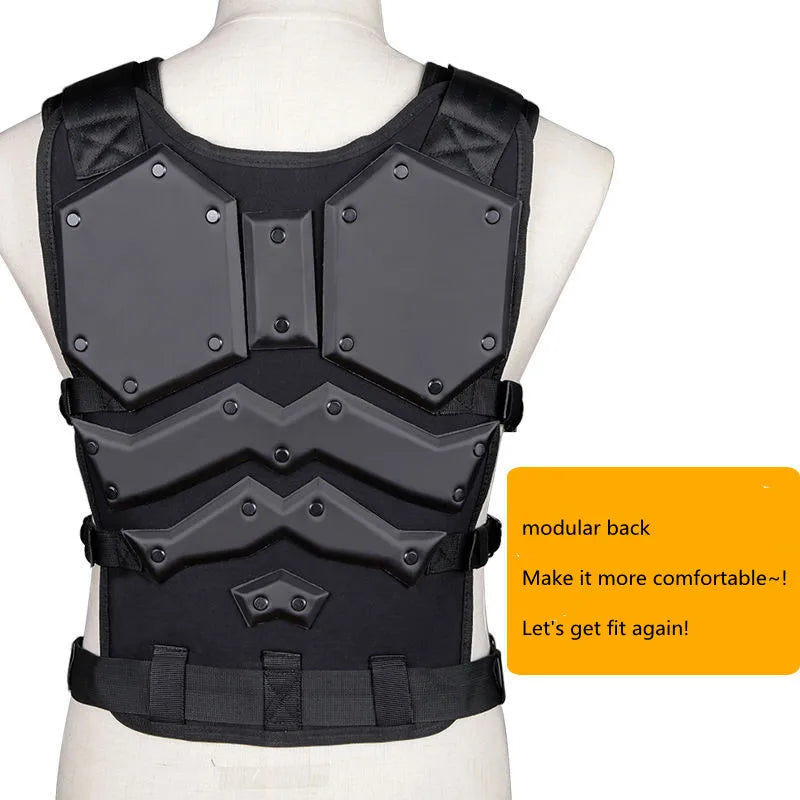 Tactical Gold Steel Vest Military Combat Vest Men's Tactical Hunting Vest Army Adjustable Armor Outdoor CS Training Vest Airsoft