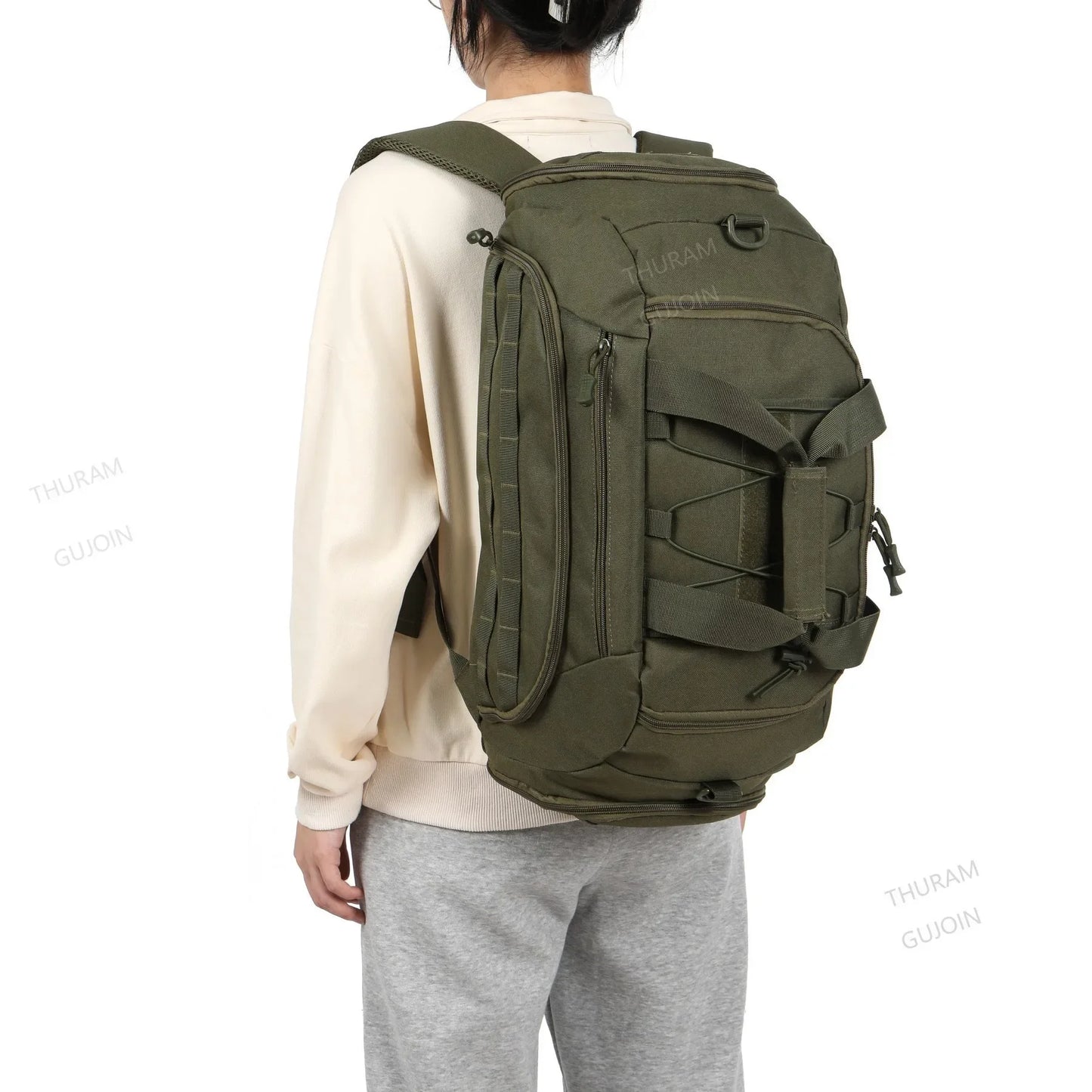 Gym Backpack with Shoe Compartment Convertible Duffel Sling Bag for Men Women Weekender Overnight Bag 3-in-1 Tactical Travel Bag