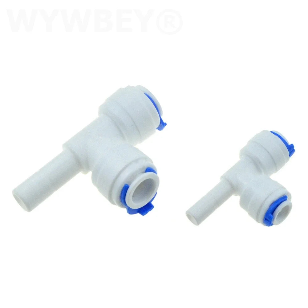 Reverse Osmosis 1/4 3/8 Hose Connection Quick Coupling 1/4 3/8 Stem L Straight Tee RO Water Aquarium Plastic Joint Pipe Fitting