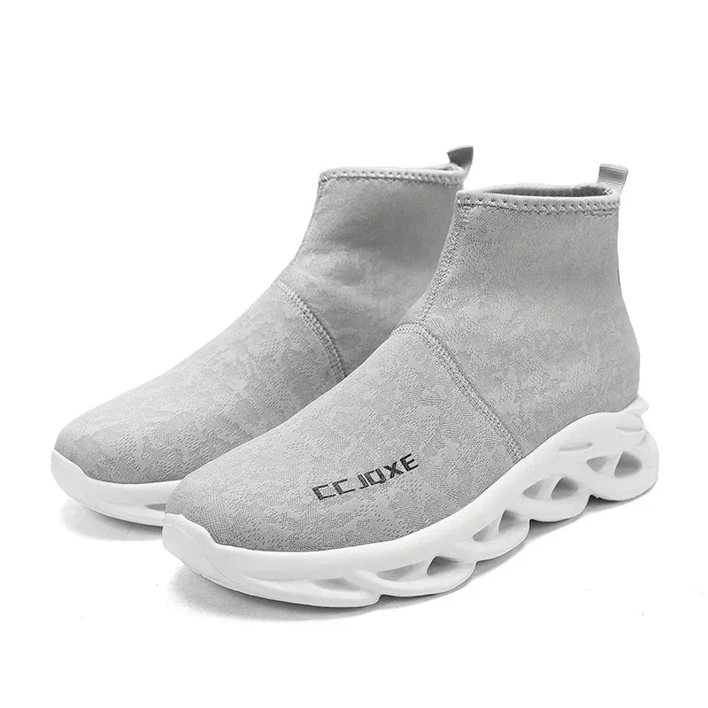 Socks Shoes for Men Black Sneakers Light Breathable Men Runing Shoes Outdoor Platform High Top Men Shoes New Unisex Sport Shoe