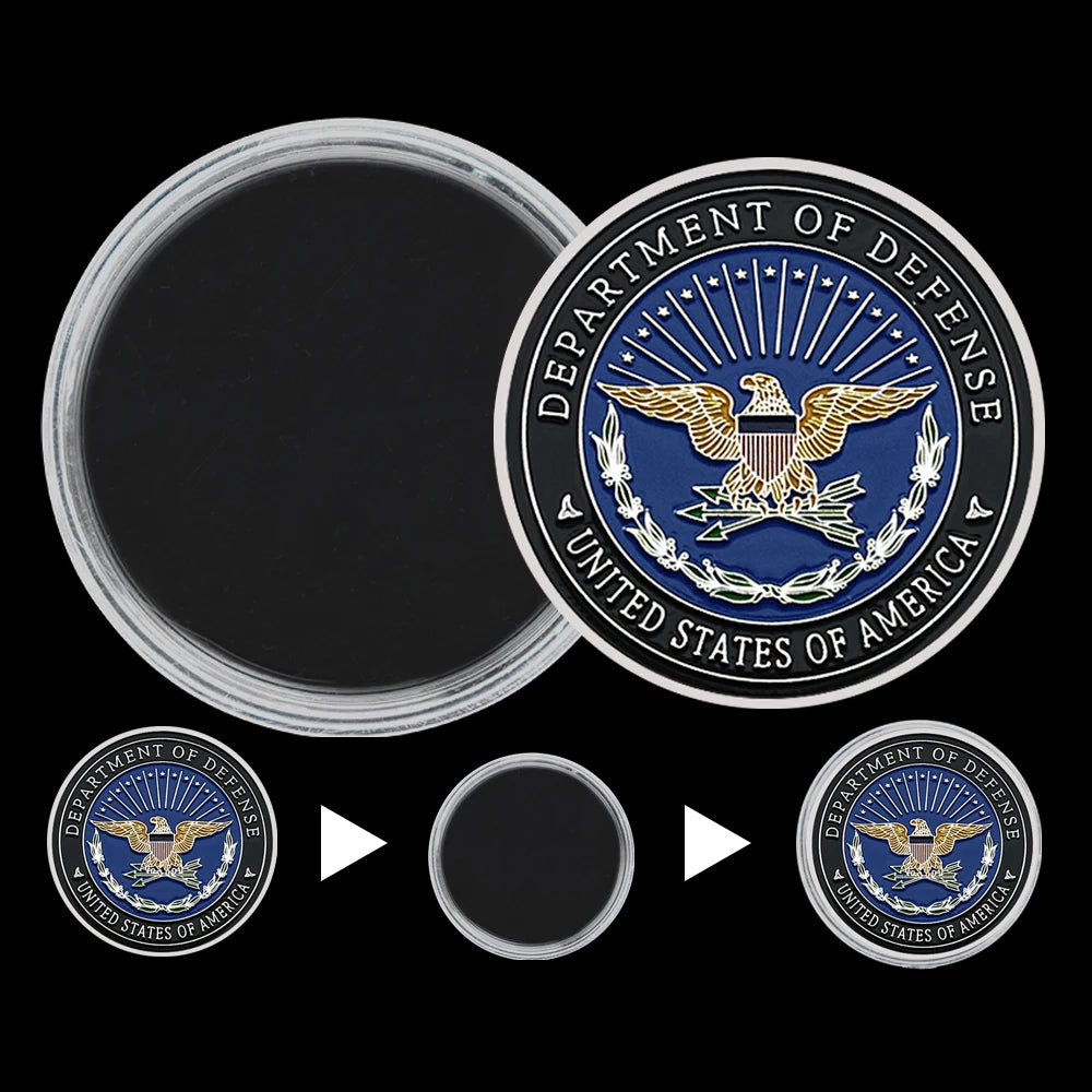 US Department of Defense Army, Navy, Air Force, Marines and Space Force The Penta Gon Silver Coin Military Commemorative Medal