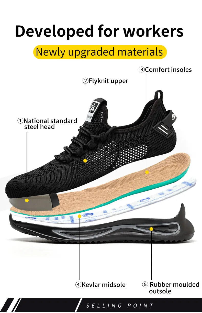 Safety Shoes Man for Work in Low Price with Steel Toe Work Wear Industrial Protection OriginalSecurity-Protection