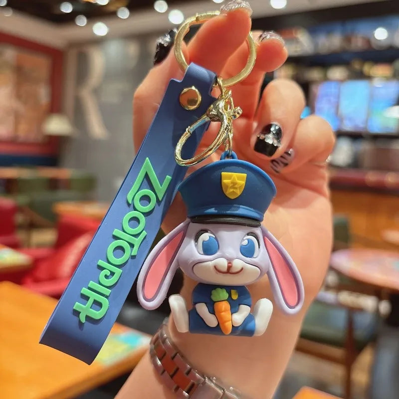 New Anime Zootopia Creative Cartoon Keychain Cute Judy Nick PVC Doll Car Pendant Keychain Men and Women Bag Small Pendant Gift