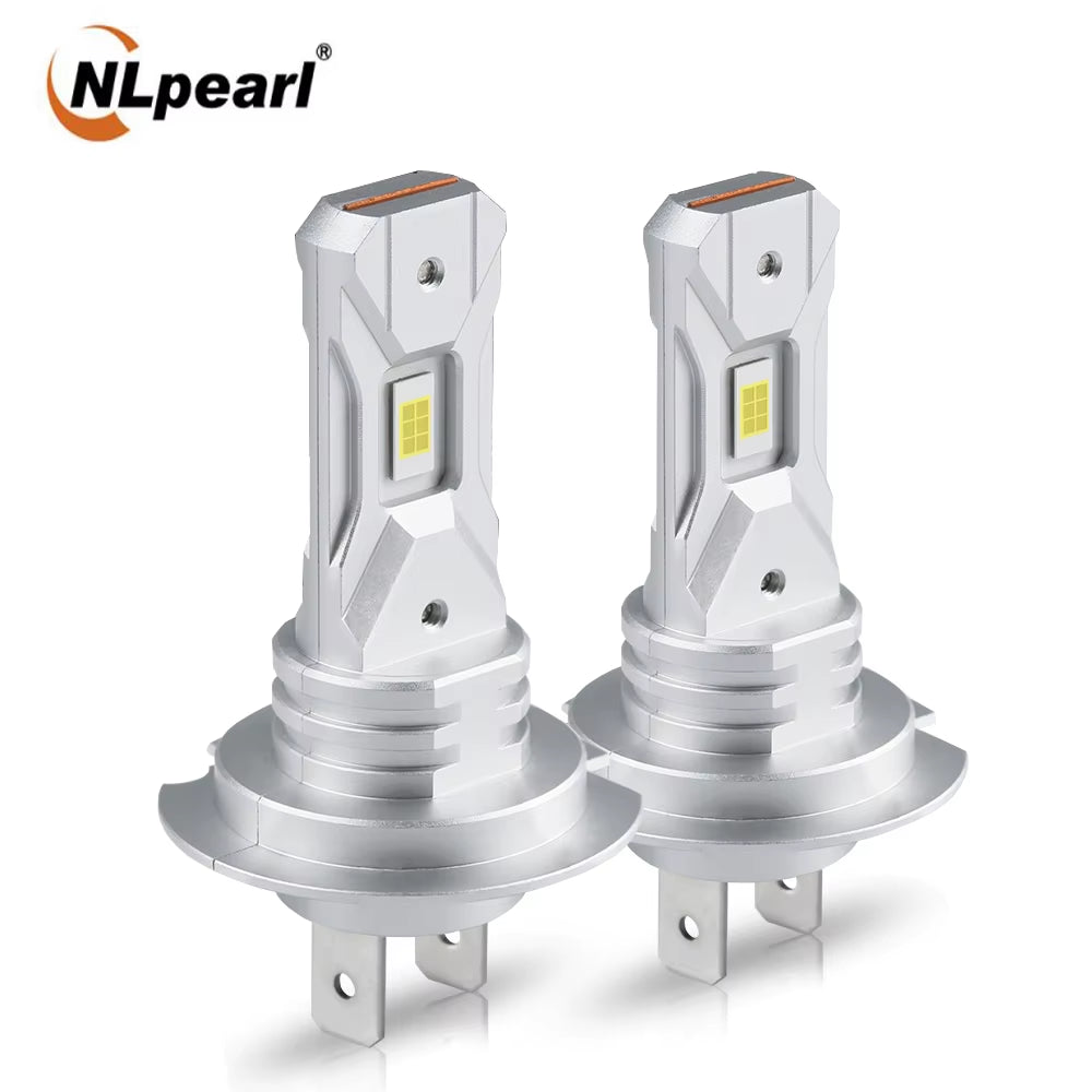 H7 LED Headlight Bulbs - 2 Pack, 12V, 18000LM, 60W, Mini Fanless Wireless Design, 5530 CSP, 6000K White Light