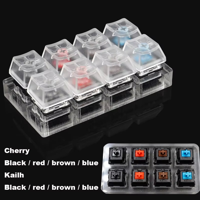 Switch Tester Cherry MX Kailh Switches Black Red Brown Blue 4 6 8 9 12 Key Translucent Keycaps Mechanical Keyboard Tester