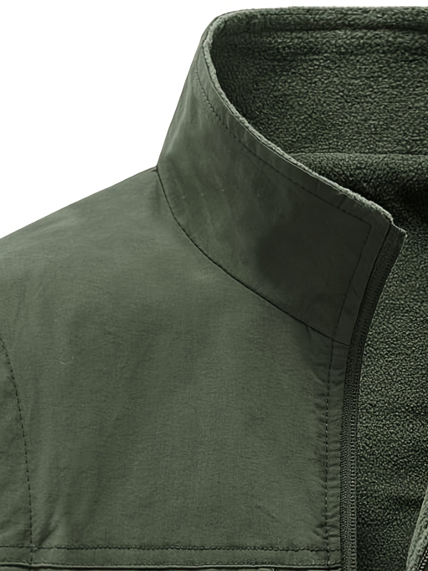 Multi Pockets Reversible Cargo Vest, Men's Casual Outwear Stand Collar Zip Up Vest For Outdoor Fishing Photography