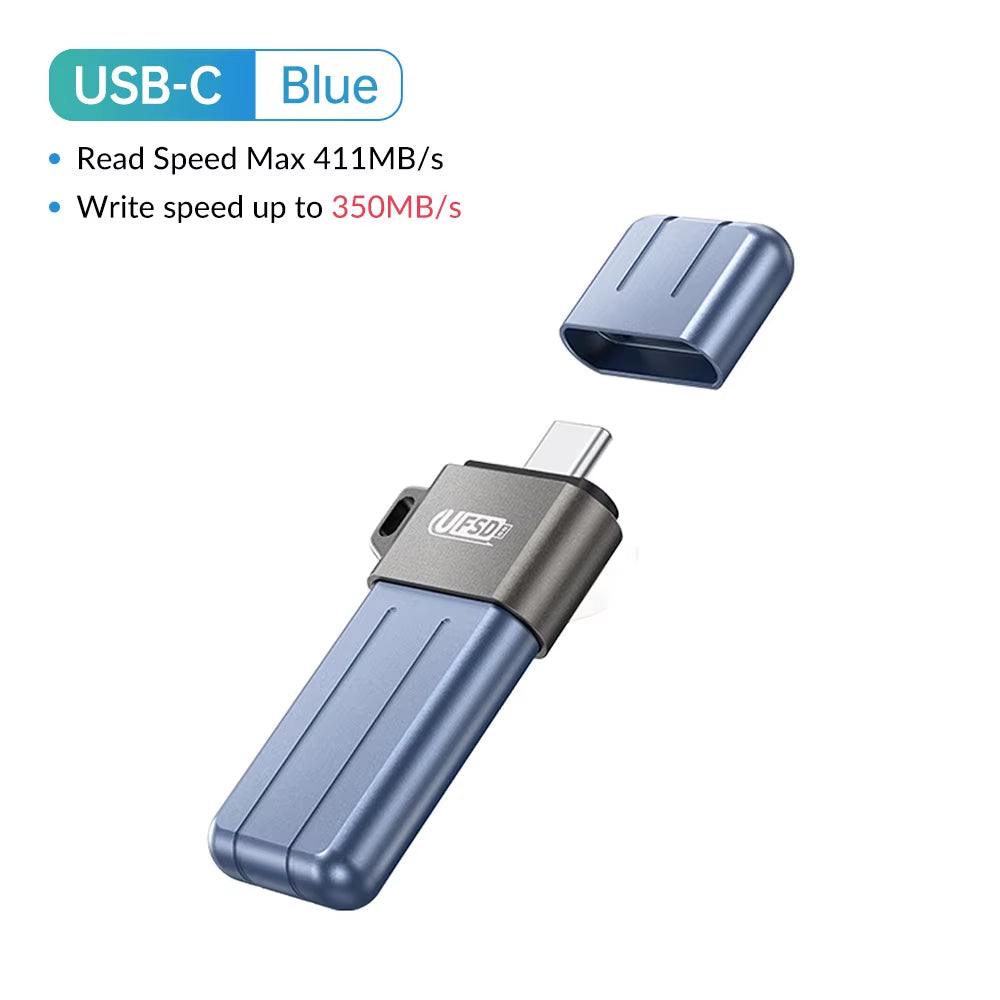 UFSD All Metal 512GB USB Flash Drive 411MB/S Pen Drives 256GB 128GB 64GB USB Stick Type C Pendrives Memory Stick U Disk
