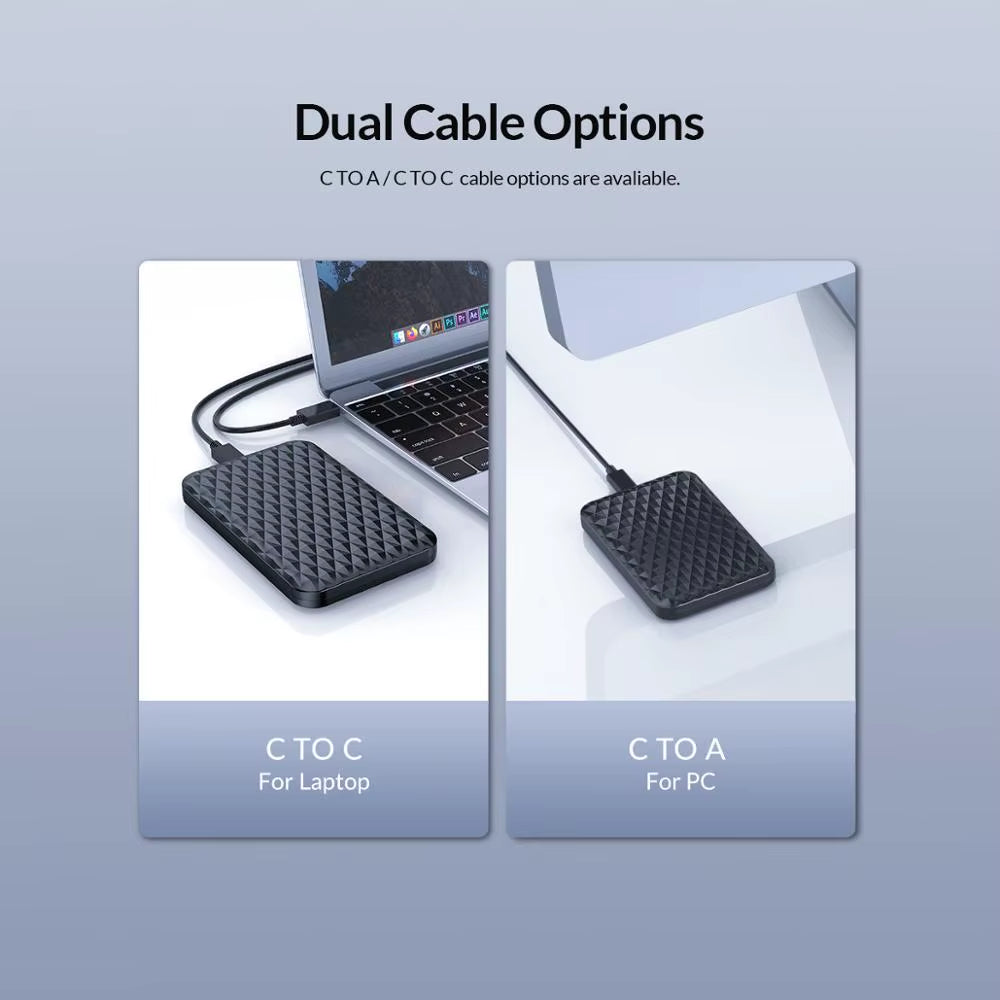 2.5 Inch HDD Case Type C External Hard Drive Case SATA to USB 3.1 HDD Enclosure Box for SATA HDD SSD Case Support UASP