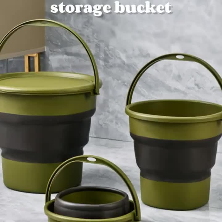Multifunctional Large-capacity Foldable Bucket Storage Bucket, 5L/9L/17L, Suitable for Boat Cleaning, Outdoor Camping, Self-driving Tours, Outdoor Fishing, Car Washing, Etc., Can Be Folded for Storage. Gift for Father'S Day a
