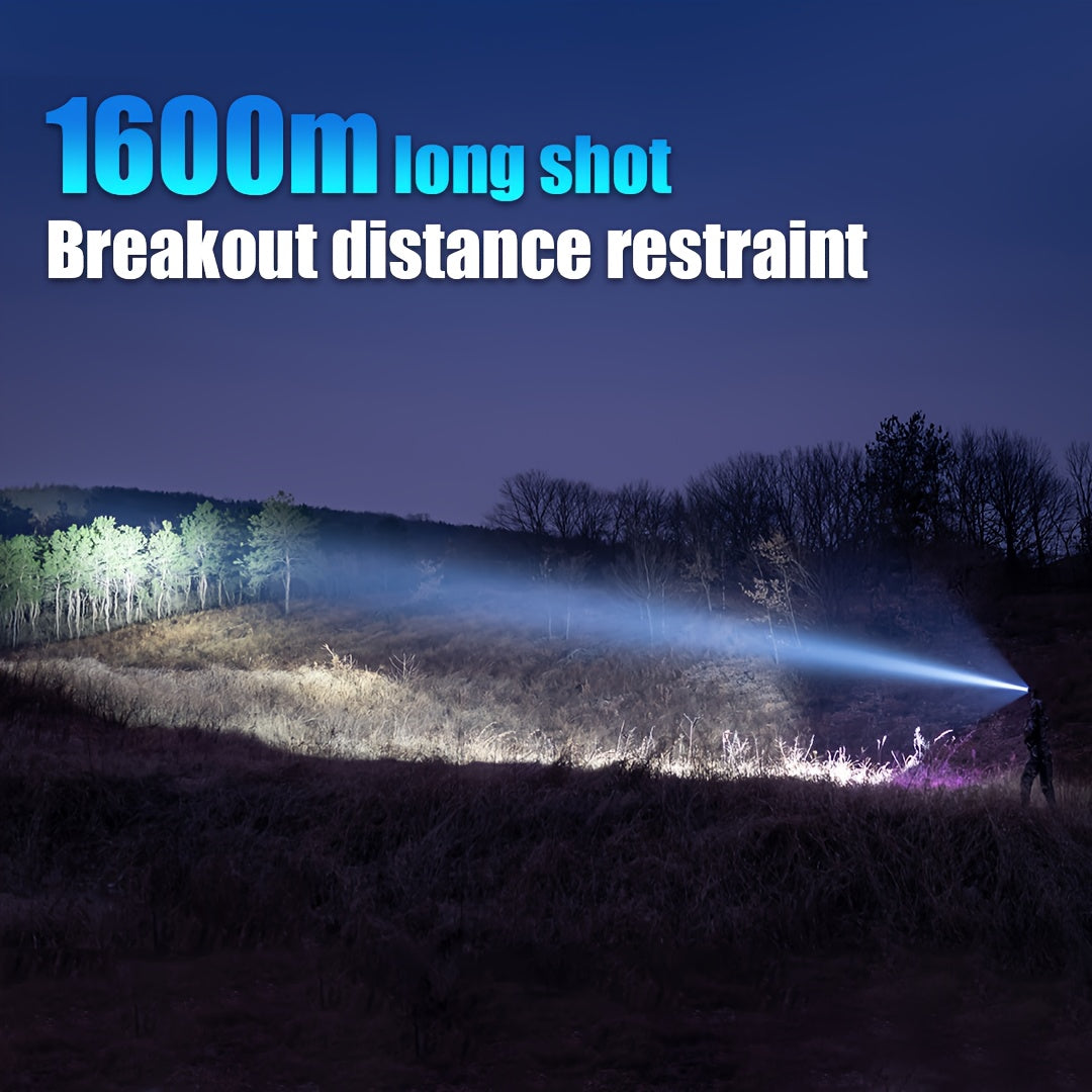 TrustFire T90R 4800 Lumen Tactical Flashlight Rechargeable LED Hunting Flashlight, 1600 Meter USB Rechargeable Tactical Flashlight For Hunting Tactical Flashlight For Search And Rescue Emergency Flashlight Tactical Flashlight