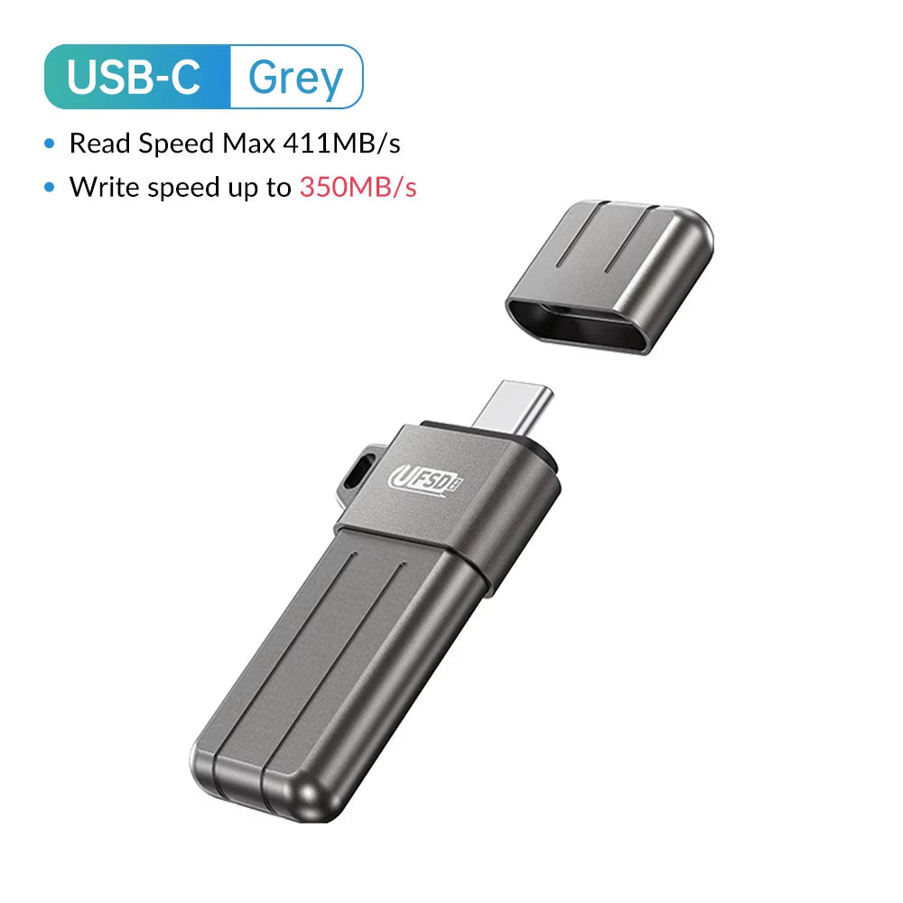 UFSD All Metal 512GB USB Flash Drive 411MB/S Pen Drives 256GB 128GB 64GB USB Stick Type C Pendrives Memory Stick U Disk