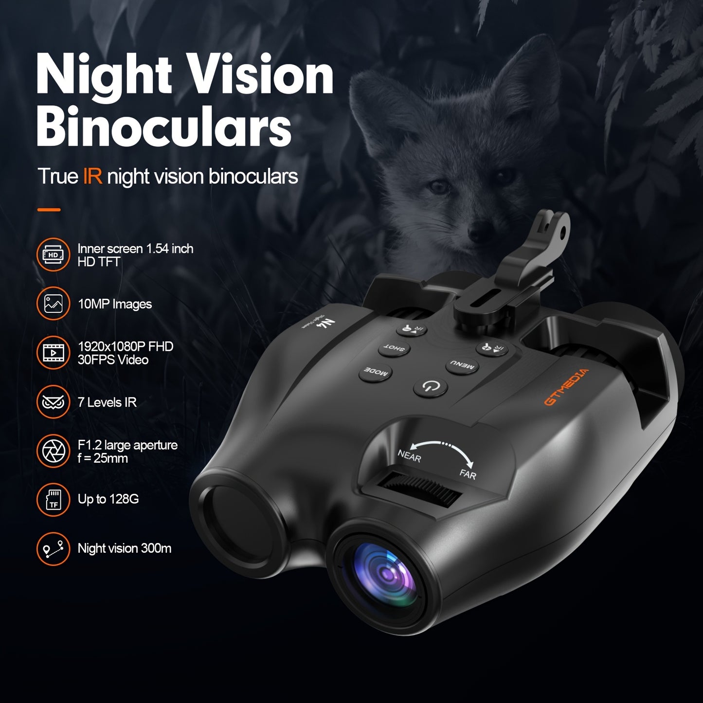 Night Vision Binoculars, Night Vision Goggles, Infrared Night Vision, HD Display Screen, Photo and Video Storage on 32GB TF Card, Head Mounted Hunting Binoculars for Travel & Outdoor Hunting