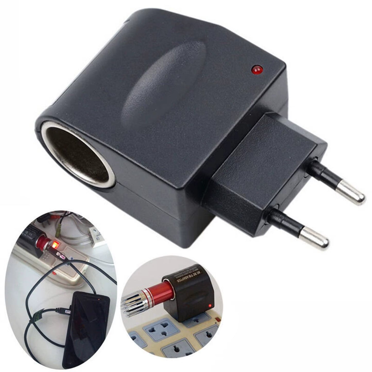 Universal 220V AC to 12V DC Car Power Adapter Socket Converter 220V to 12V Household Cigarette Lighter EU Plug