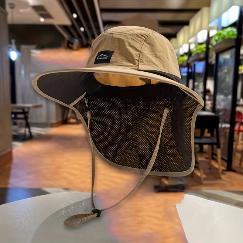 Unisex outdoor sun hat suitable for fishing, travel, camping, and hiking - made of durable polyester material, available in 4 colors: navy blue, black, khaki, and street style.