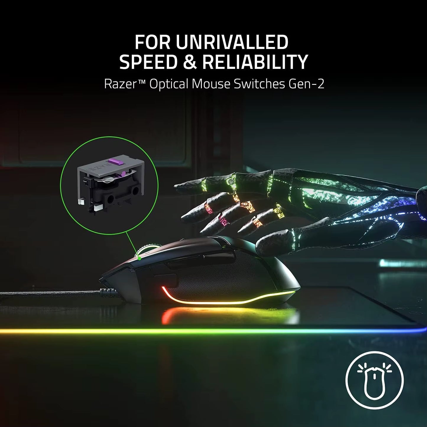 Original Basilisk V3 Wired Gaming Mouse Gamer 26000 DPI Optical Sensor E-Sports with RGB Lighting for PC Laptop