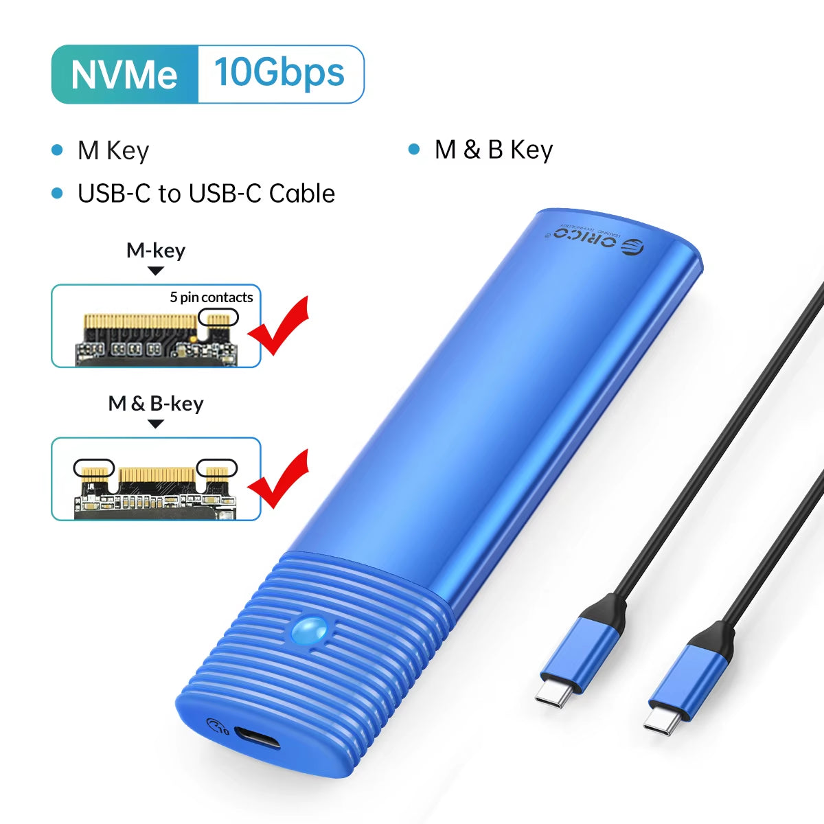 M2 SSD Enclosure Nvme 10Gbps Pcie SSD Box for M.2 Nvme NGFF SATA SSD Disk Tool Free M.2 SSD Case Built-In Metal Heat Sink