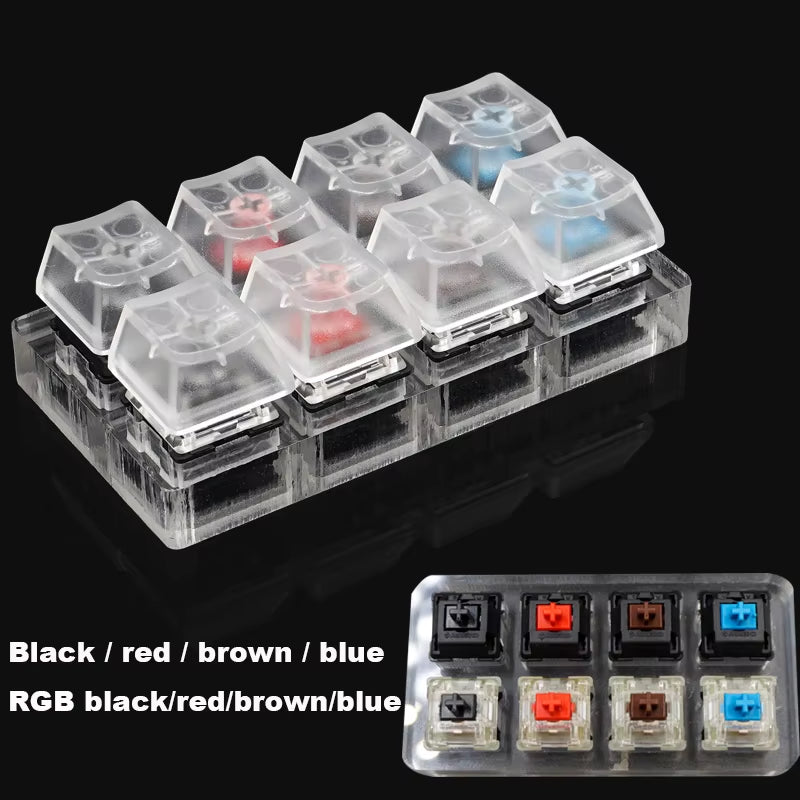 Switch Tester Cherry MX Kailh Switches Black Red Brown Blue 4 6 8 9 12 Key Translucent Keycaps Mechanical Keyboard Tester