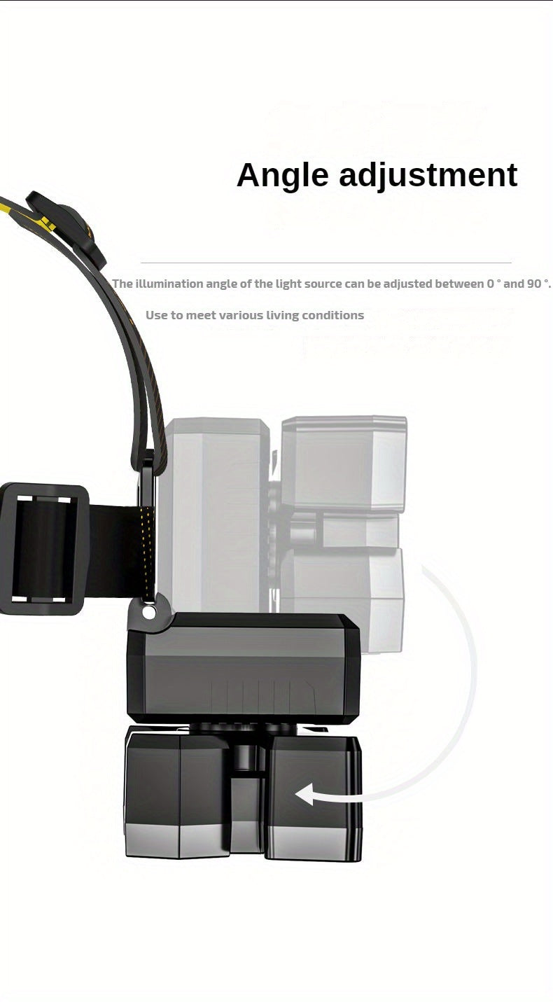 USB Rechargeable Headlamp Portable 5LED Headlight Built In Battery Torch Portable Working Light Fishing Camping Head Light For Travel, Camping, Fishing, Hunting