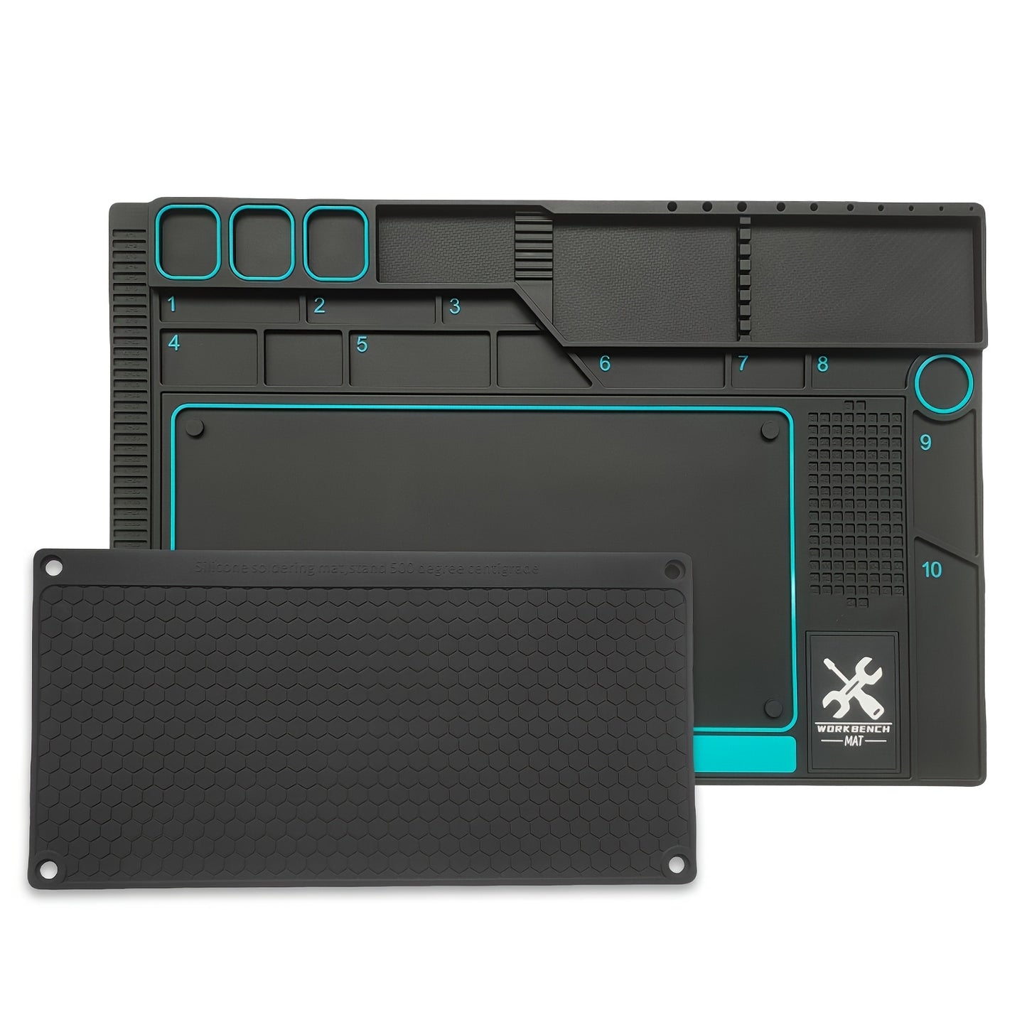 Wholesale Price Silicone/PVC Soldering Mat, Anti-slip Insulation Phone Repair Mat Screw Table Mat Set for Workbench Desk Maintenance Tools Divided Area, Heat Resistant Mat with Magnetic