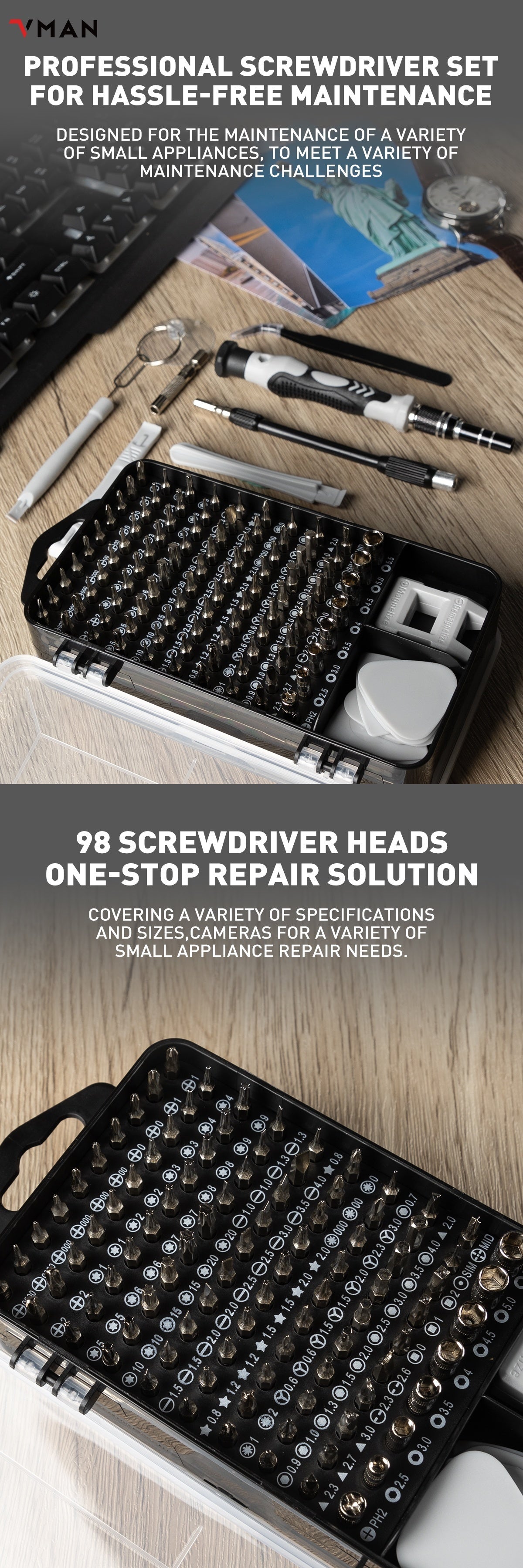 117 In 1 Precision Screwdriver Set, Electronics Magnetic Repair Tool Kit With Case For Repair Computer, IPhone, PC, Cellphone, Laptop, Switch, PS4, Game Console, Watch, Glasses Etc