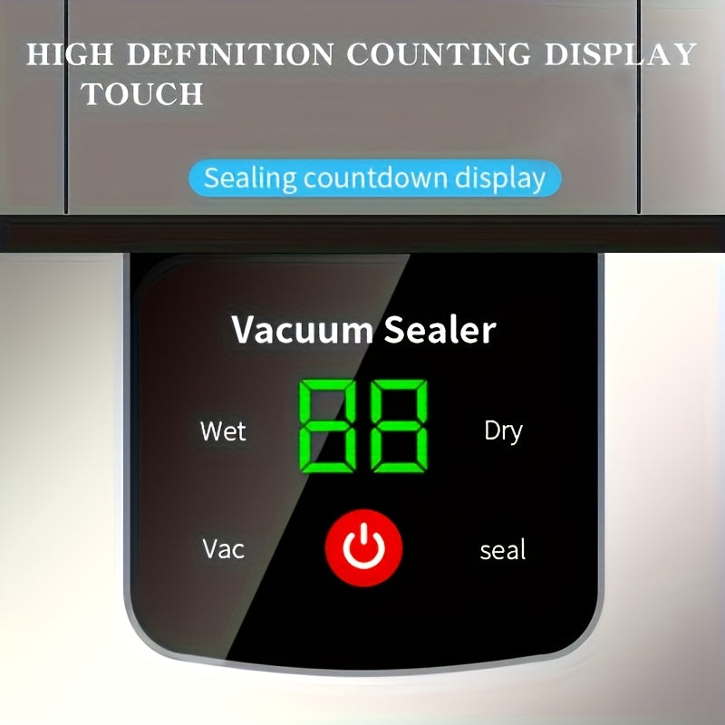 USB Rechargeable Automatic Vacuum Sealer with LED Display - Portable Food Storage Solution for Camping, Hunting & Kitchen Use, Ideal Mother'S Day & Christmas Gift, Outdoor Food Storage|Automatic Sealing Machine|Durable Constr