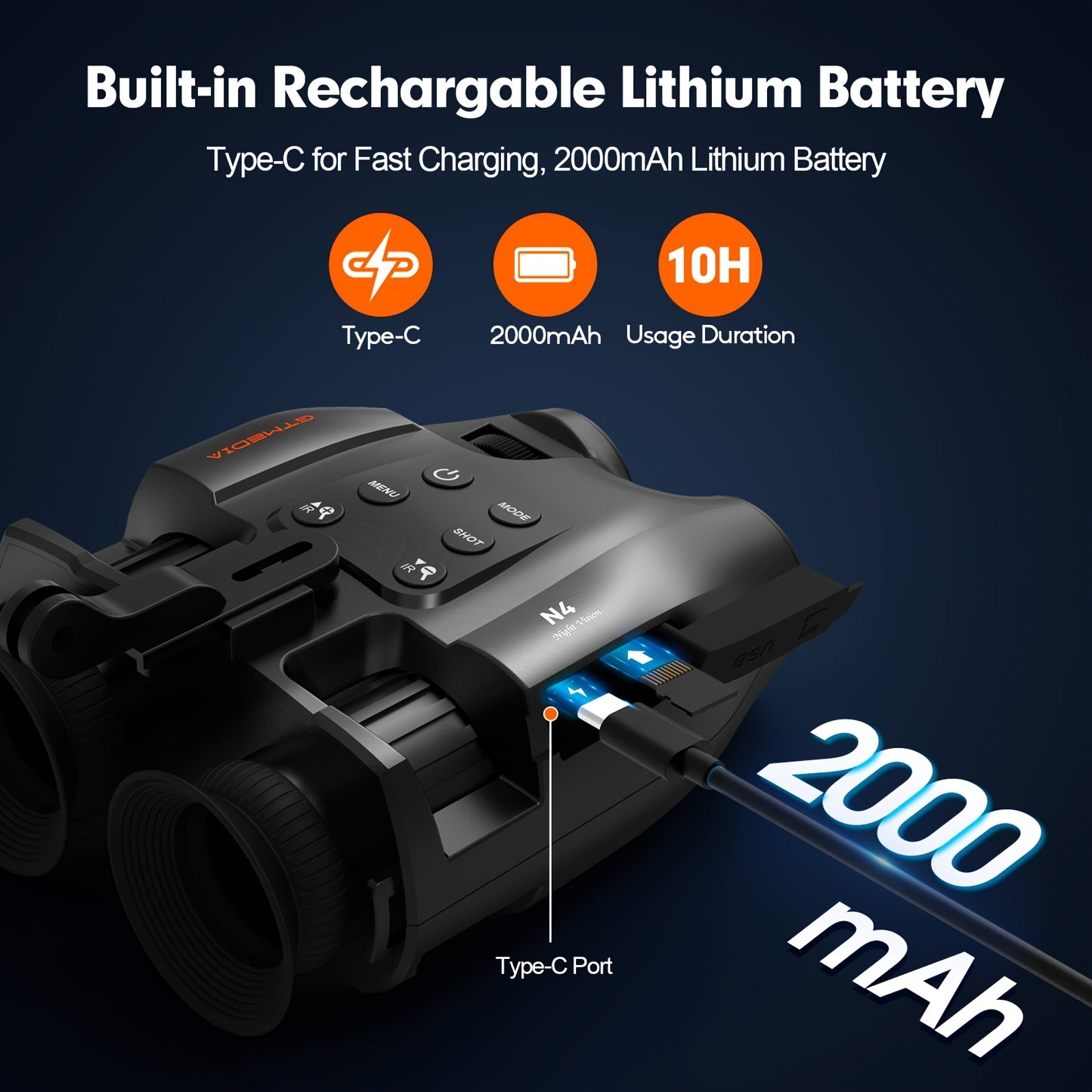 Night Vision Binoculars, Night Vision Goggles, Infrared Night Vision, HD Display Screen, Photo and Video Storage on 32GB TF Card, Head Mounted Hunting Binoculars for Travel & Outdoor Hunting