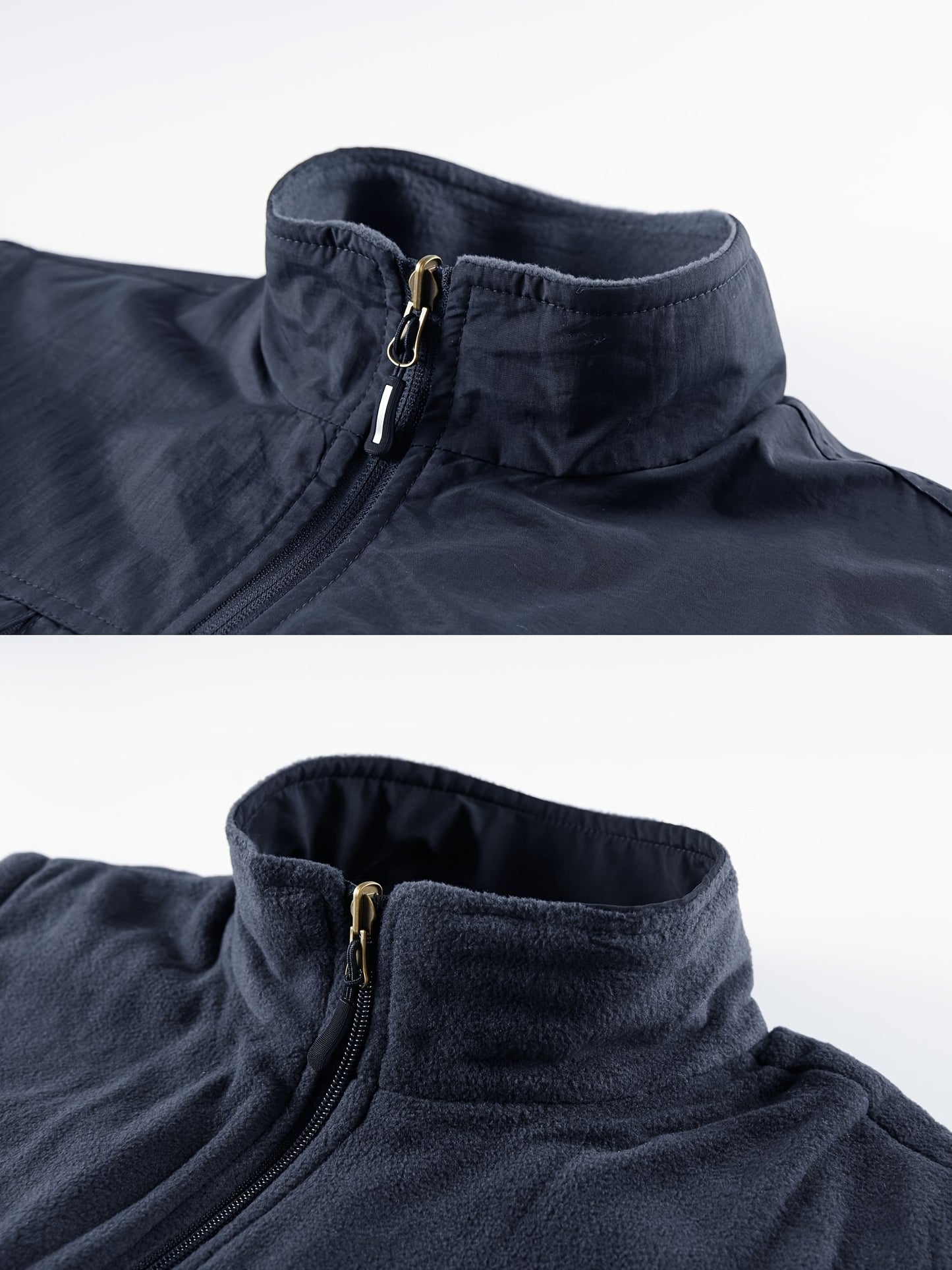 Multi Pockets Reversible Cargo Vest, Men's Casual Outwear Stand Collar Zip Up Vest For Outdoor Fishing Photography