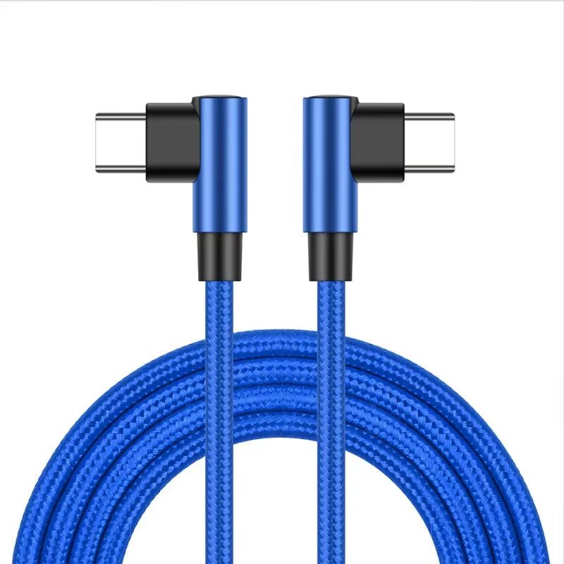 90 Degree Elbow Type-C Cables 20V 3A 60W PD Fast Charging Type C to Type C Male to Male USB Type-C Devices 20Cm 50Cm