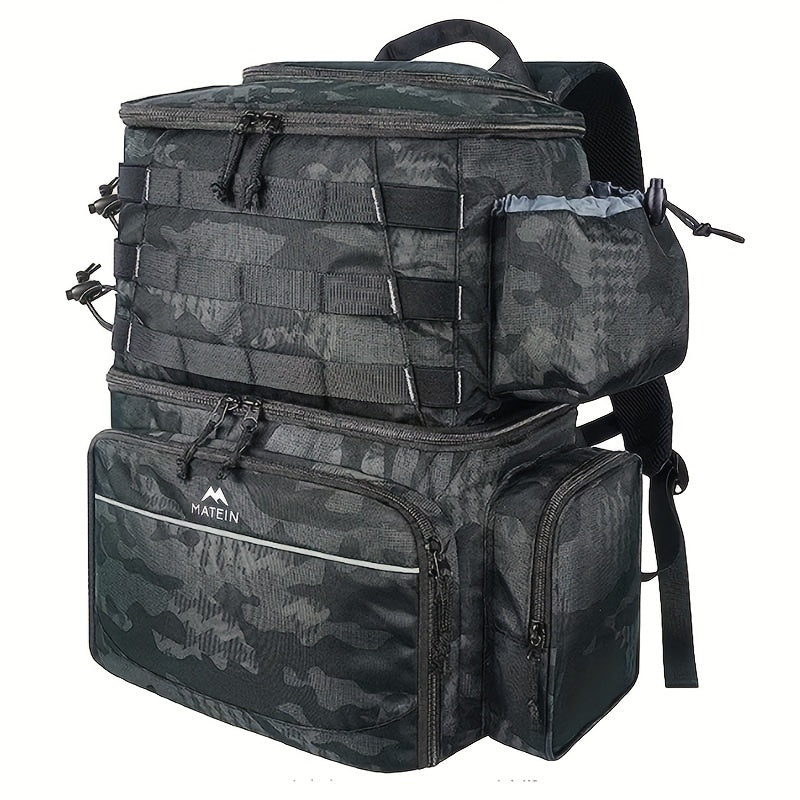 Fishing Tackles Storage Backpack With Cooler, Large Fishing Bag With Rod Holders, Outdoor Camping Hiking Portable Tactical Sports Bag