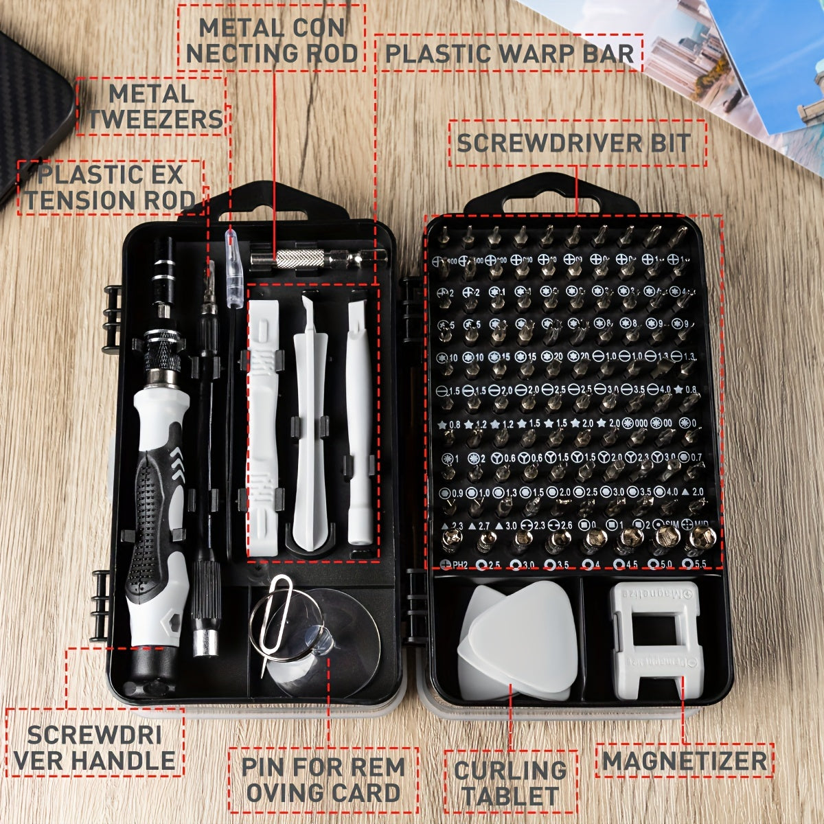 117 In 1 Precision Screwdriver Set, Electronics Magnetic Repair Tool Kit With Case For Repair Computer, IPhone, PC, Cellphone, Laptop, Switch, PS4, Game Console, Watch, Glasses Etc