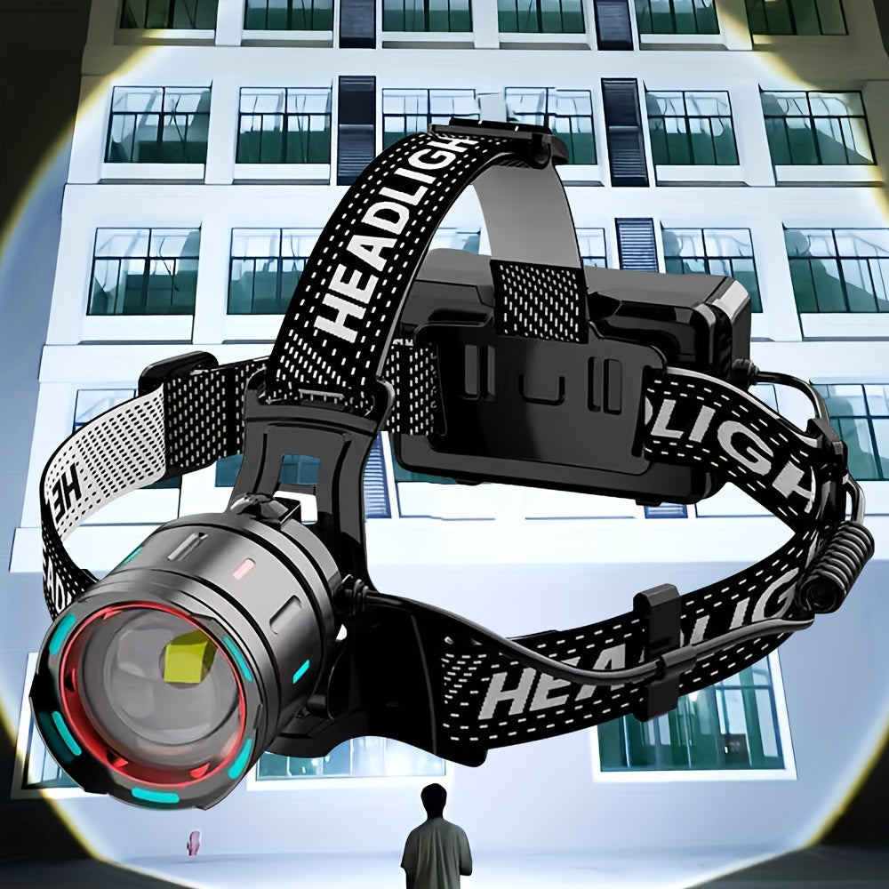 Most Powerful LED Headlamp, High Power Rechargeable Headlight, 3 Modes Portable Headlamp, Used for work, outdoors, camping, hunting, fishing, etc.