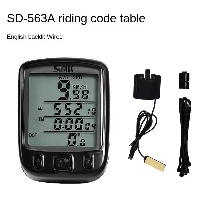 Wired Bike Computer LED Digital Bicycle Speedometer Odometer Touchscreen Cycling Computer Waterproof with Backlight